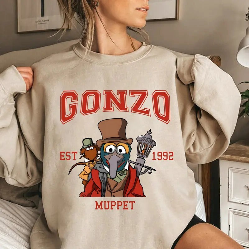 Funny Gonzo Muppet Tee Shirt, Muppet Christmas Sweatshirt, Movie EST 1992 Sweatshirt, Muppet Christmas Carol Shirt,...