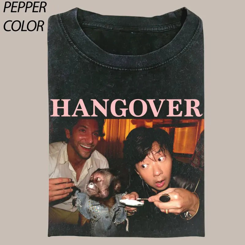 Funny Hangover Party Crewneck Graphic T-shirt, Vintage The Hangover Movie Tee, 90's Style Gift For Friend Menswear Top...