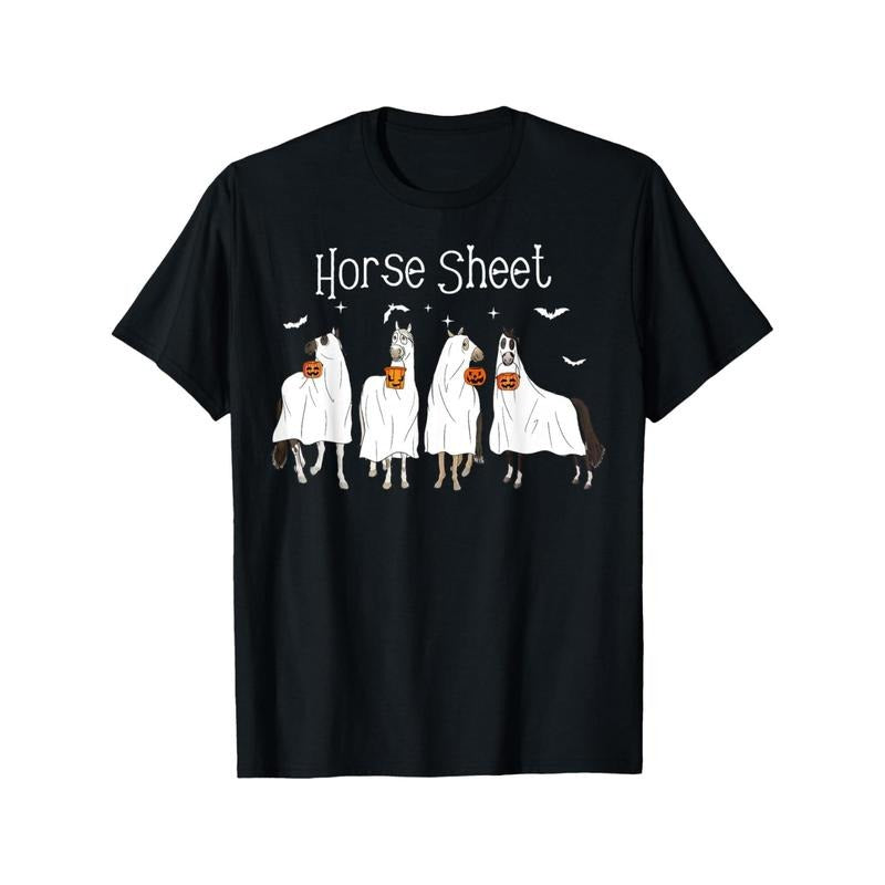 Funny Horse This is Boo Sheet Ghost Boo Halloween Outfit T-Shirt Summer Comfortable Casual Short Sleeve T-Shirt made in...