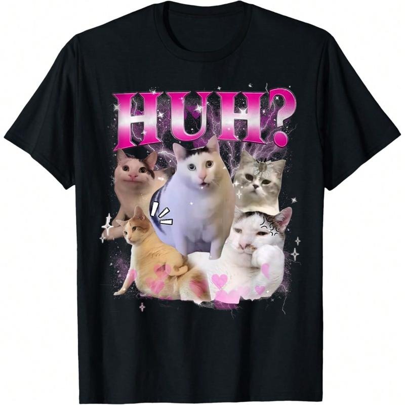 Funny Huh Cat Meme Funny Internet Memes Cat Graphic Joke T-Shirt, Funny T-Shirt For Men Hoodie, Sweatshirt