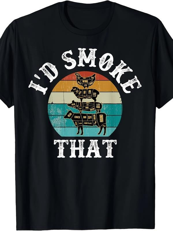 Funny I'd Smoke That Retro BBQ Party Smoker Chef Dad Gift T-Shirt Graphic Streetwear Hoodie, Sweatshirt | UrbanDripWear.com