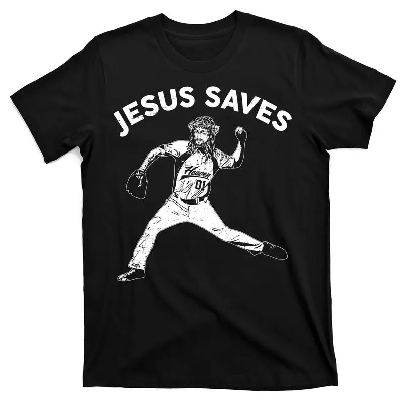 Funny Jesus Saves Baseball T-Shirt Cotton Menswear Hoodie, Sweatshirt | UrbanDripWear.com