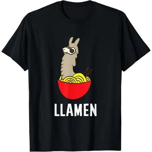 Funny LLama LLamen Noodles Chinese Food Llama T-Shirt Made in USA Hoodie, Sweatshirt | UrbanDripWear.com