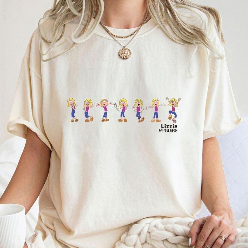 Funny Lizzie McGuire Animated Lizzie Multi-Pose_E1038 Holiday Trip Unisex T-shirt, Sweatshirt, Family Birthday Gift Hoodie