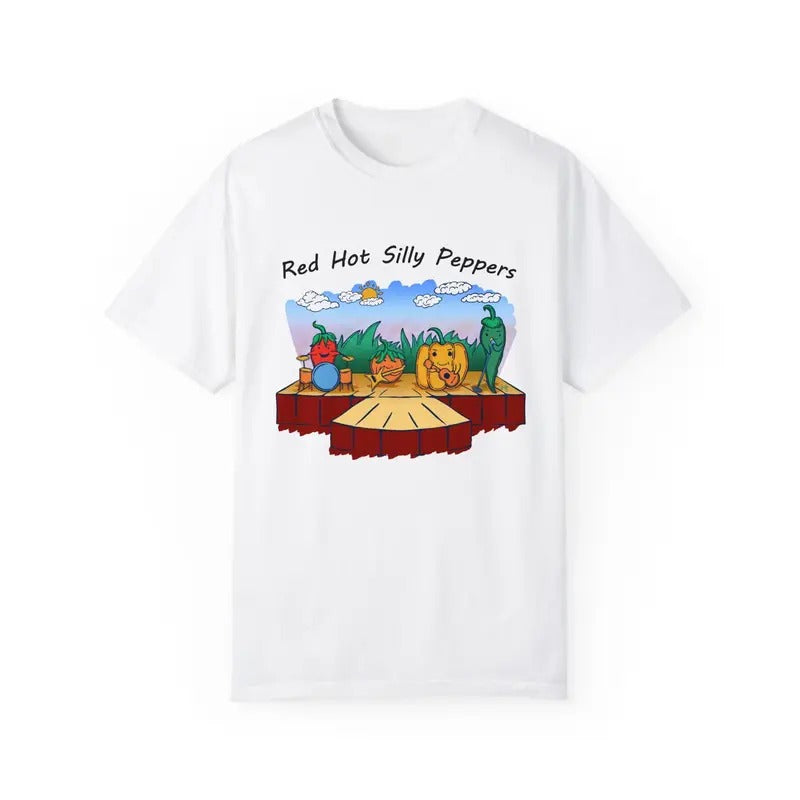 Funny Meme Red Hot Silly Peppers Shirt, Unisex Classic Cotton Tee, Retro Vintage Graphic Tee, Unisex Vintage Style...