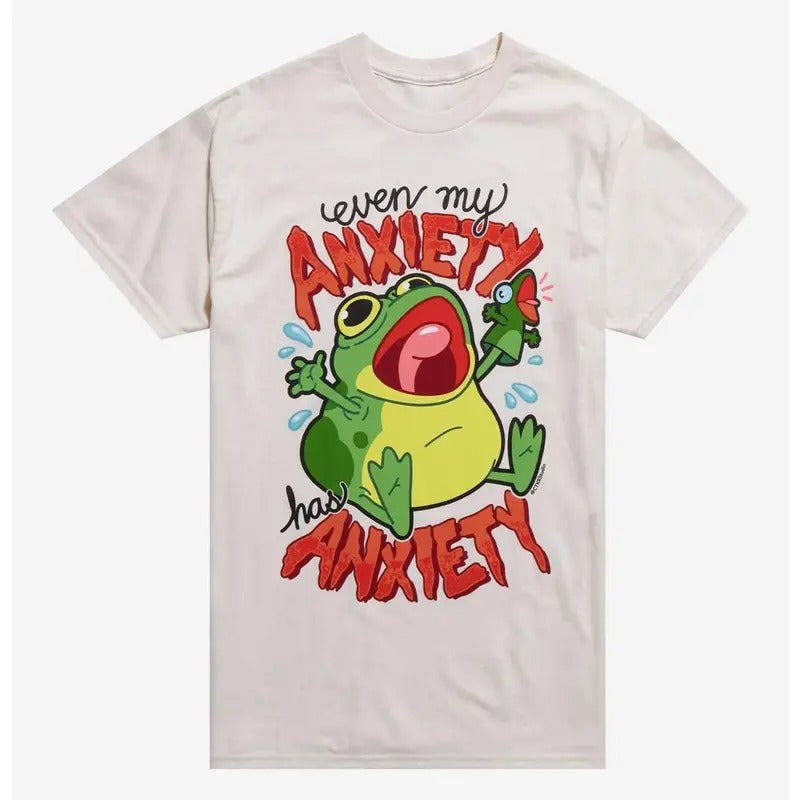 Funny Meme Shirt, Anxious Frog Gift Unisex T-Shirt Casual Fabric Hoodie, Sweatshirt | UrbanDripWear.com