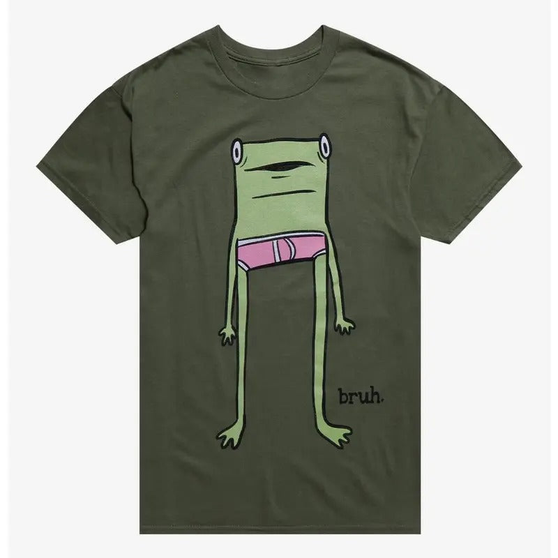 Funny Meme Shirt, Bruh Frog T-Shirt By Michael Olson Art Casual Classic Hoodie, Sweatshirt | UrbanDripWear.com