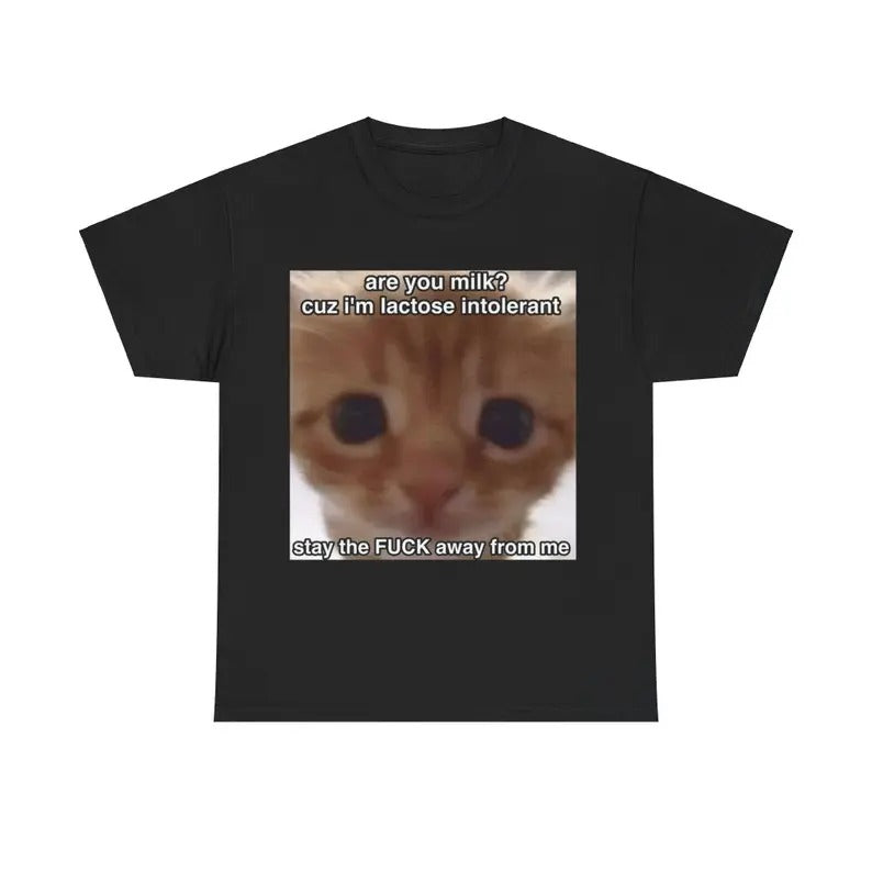 Funny Meme Shirt, Cat Lactose Intolerant Tee, Gift Unisex T-Shirt Hoodie, Sweatshirt | UrbanDripWear.com