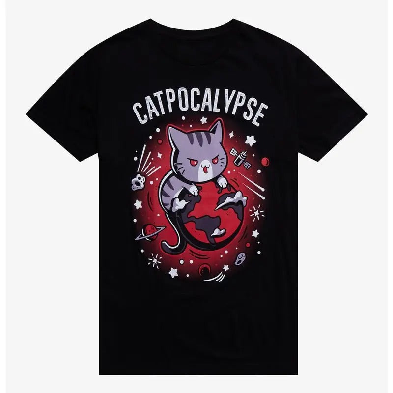 Funny Meme Shirt, Catpocalypse Gift Unisex T-Shirt Casual Fabric Hoodie, Sweatshirt | UrbanDripWear.com