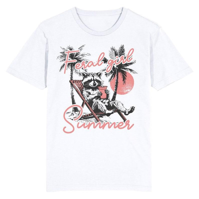 Funny Meme Shirt, Feral Girl Summer Tee, Gift Unisex T-Shirt Hoodie, Sweatshirt | UrbanDripWear.com