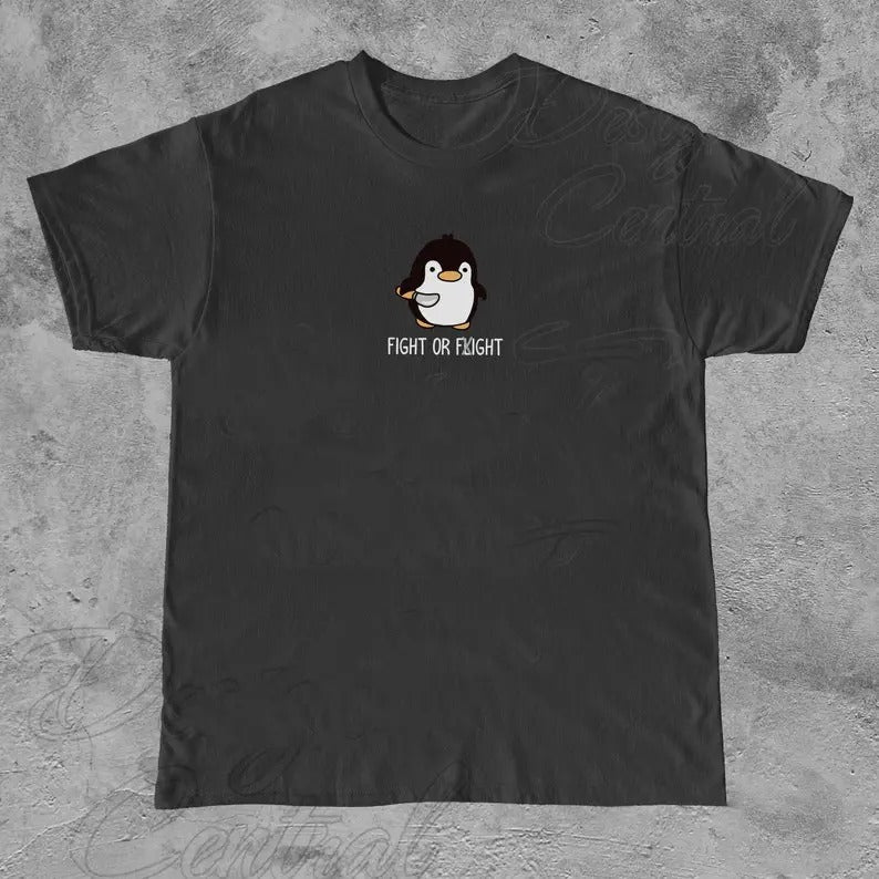 Funny Meme Shirt, Fight or Flxight Tee, Penguin Gift Unisex T-Shirt Casual Classic Hoodie, Sweatshirt | UrbanDripWear.com