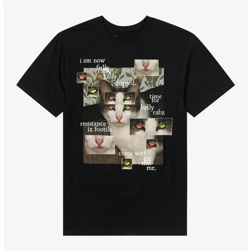 Funny Meme Shirt, Fully Charged Cat Tee, Cat Lover Gift Unisex T-Shirt Hoodie, Sweatshirt | UrbanDripWear.com