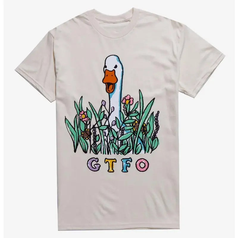Funny Meme Shirt, GTFO Duck Gift Unisex T-Shirt Casual Fabric Hoodie, Sweatshirt | UrbanDripWear.com
