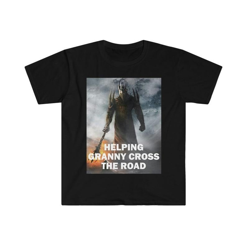 Funny Meme Shirt, Helping Granny Cross The Road Tee, Gift Unisex T-Shirt Hoodie, Sweatshirt | UrbanDripWear.com