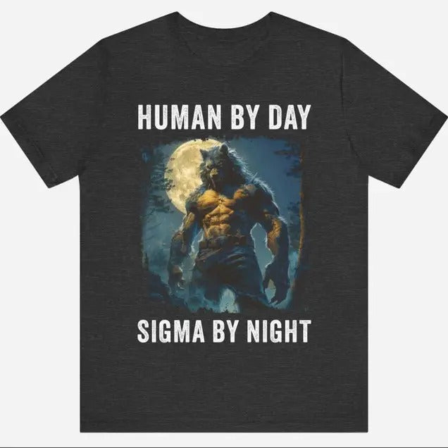 Funny Meme Shirt, Human By Day Sigma By Night Tee, Gift Unisex T-Shirt Hoodie, Sweatshirt | UrbanDripWear.com