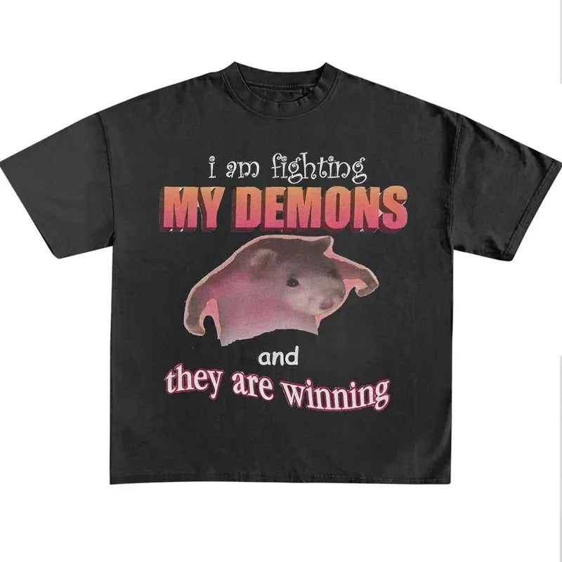 Funny Meme Shirt, I Am Fighting My Demons And They Are Winning Shirt, Meme Quote Merch, Funny Trendy Unisex Gift Hoodie,...