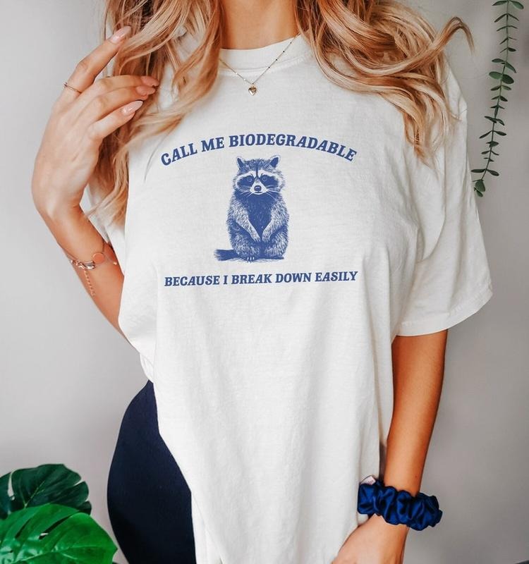 Funny Meme Shirt, I Break Down Easily Tee, Raccoon Gift Unisex T-Shirt Hoodie, Sweatshirt | UrbanDripWear.com