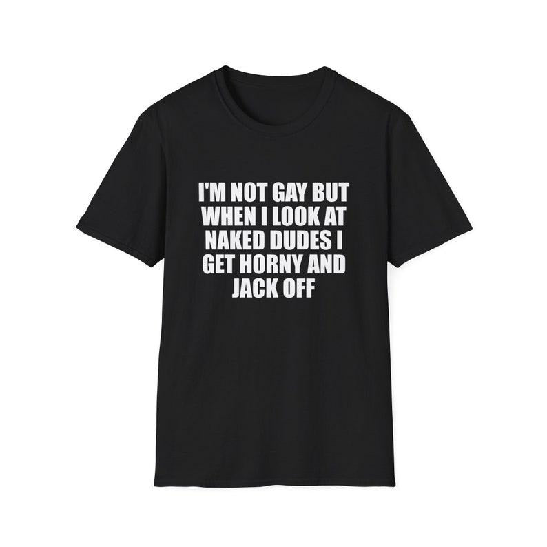 Funny Meme Shirt, I'm Not Gay but When I See Naked Men I Get Horny and Jack Off Tee, Joke Gift Unisex T-Shirt Hoodie,...