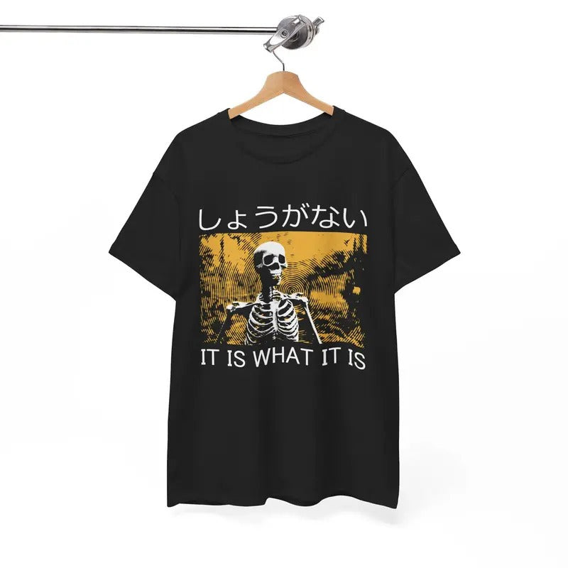 Funny Meme Shirt, It Is What It Is Skeleton Japanese Horror Shirt, Funny Japanese Graphic Tee, Quirky And Humorous Quote...