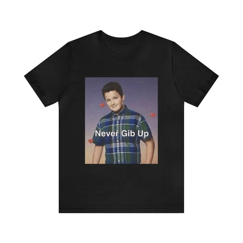 Funny Meme Shirt, Never Gib Up Tee, Gift Unisex T-Shirt Hoodie, Sweatshirt | UrbanDripWear.com
