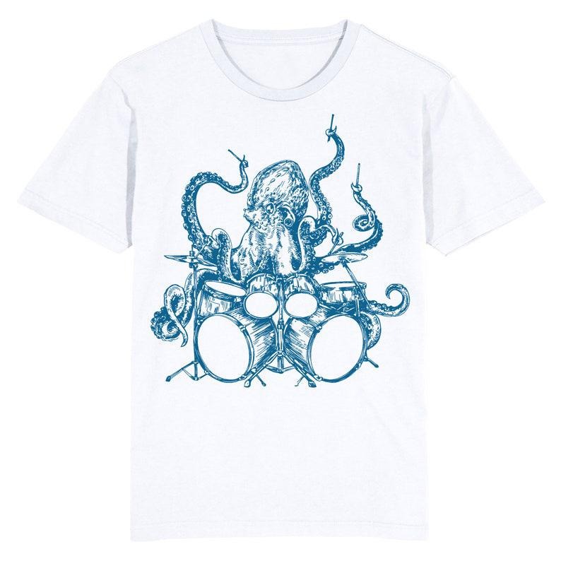 Funny Meme Shirt, Octopus Playing on the Drums Tee, Gift Unisex T-Shirt Hoodie, Sweatshirt | UrbanDripWear.com