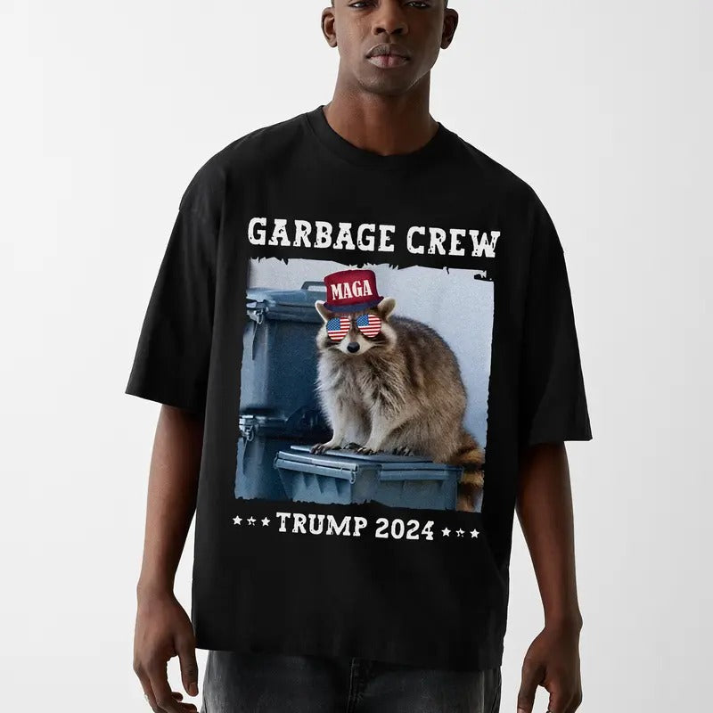 Funny Meme Shirt, Vintage Garbage Crew For #Trum Deplorable MAGA 2024 Shirt, Vintage Raccoon Shirt, Existential Graphic...