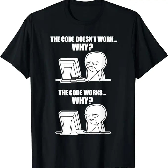 Funny Meme Shirts For Men, Code Works Why Meme T-Shirt, Gift For Coder, Menswear Top Hoodie, Sweatshirt | UrbanDripWear.com