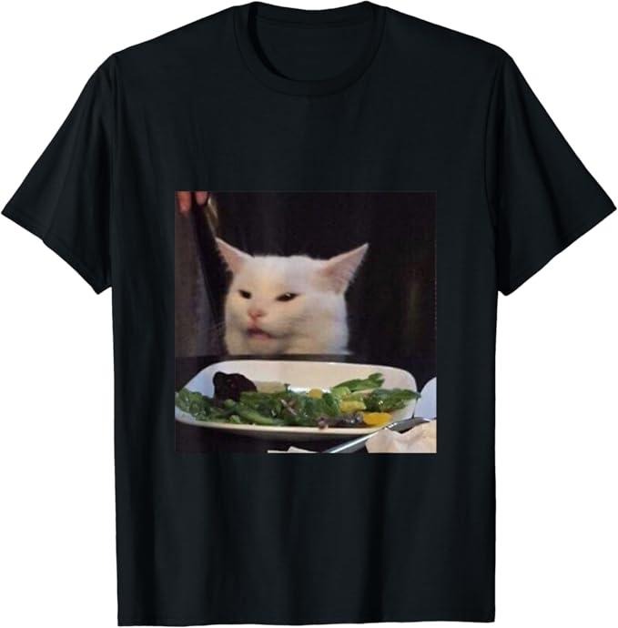 Funny Meme Shirts For Men, Dinner Table Cat Meme Funny T-Shirt Menswear Top Hoodie, Sweatshirt | UrbanDripWear.com