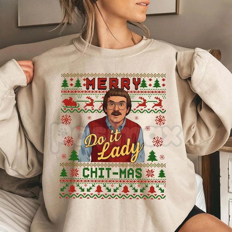 Funny Merry Chit I Do It Christmas Sweatshirt  Ugly Xmas Sweater Meme Shirt  Cheeky Holiday Crewneck Hoodie