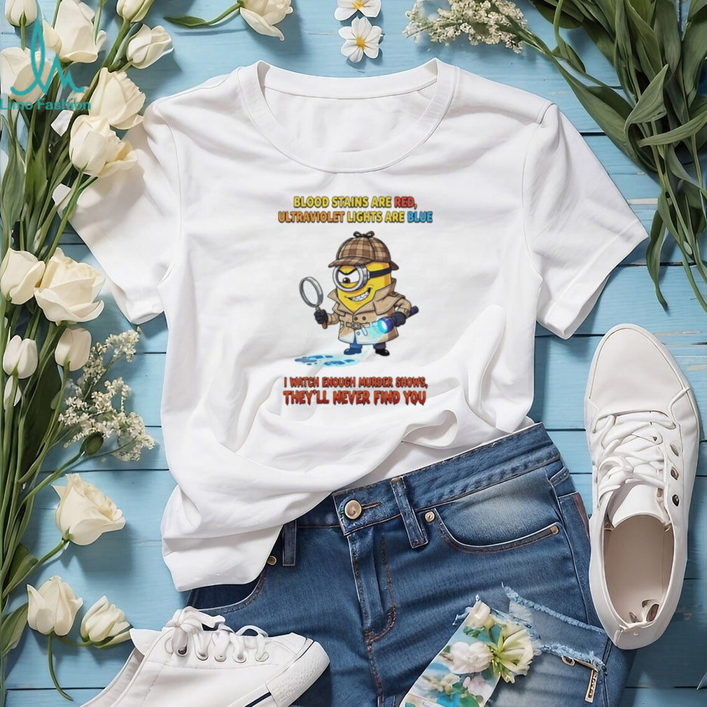 Funny Minion Detective Murder Shows Mystery Humor T Shirt