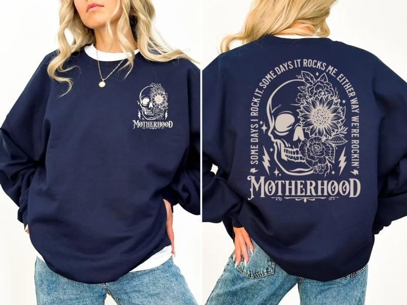 Funny Motherhood Rocking Shirt, Mama Skeleton T Shirt, Rocker Mom Gifts For Mothers Day, New Mom Life Tee, Unisex...