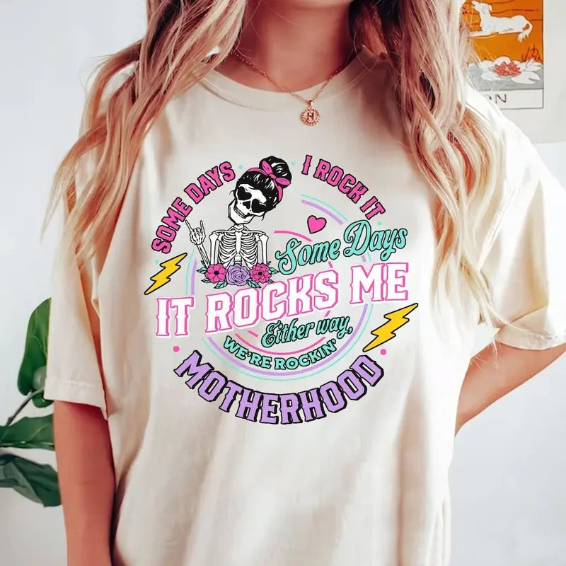 Funny Motherhood shirt, Rock It Motherhood Funny Mothers Day shirt Hoodie, Sweatshirt | UrbanDripWear.com