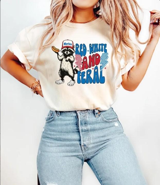 Funny Racoon Tshirt, Retro 4th of July 90s Graphic Tee Hoodie, Sweatshirt | UrbanDripWear.com