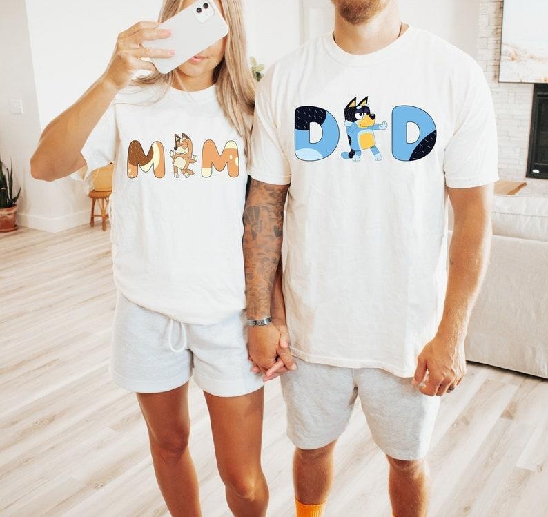 Funny Shirt Dad, Bluey Family Shirt Casual Comfort Womenswear Bottoms Hoodie, Sweatshirt | UrbanDripWear.com