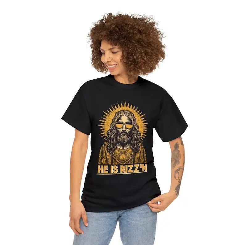 Funny Shirt, Rizz tshirt, jesus, meme shirt, funny tee, trend, rizz t shirt, shirt funny, he is risen, faith, t-shirt...