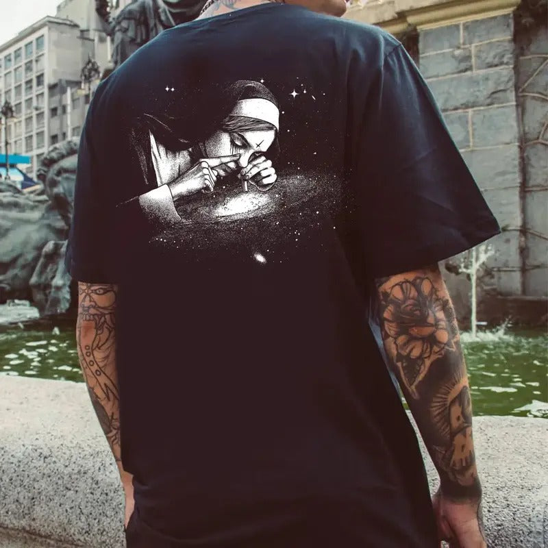 Funny Smoke Nun T-Shirt - hoodie sweater men and women Sweatshirt | UrbanDripWear.com
