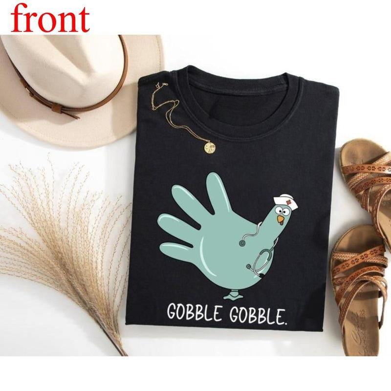 Funny Turkey Glove Nurse Thanksgiving Shirt, Nurse Shirt, Gobble Gobble Medical Shirt, RN Thanksgiving Gift, Turkey Day...