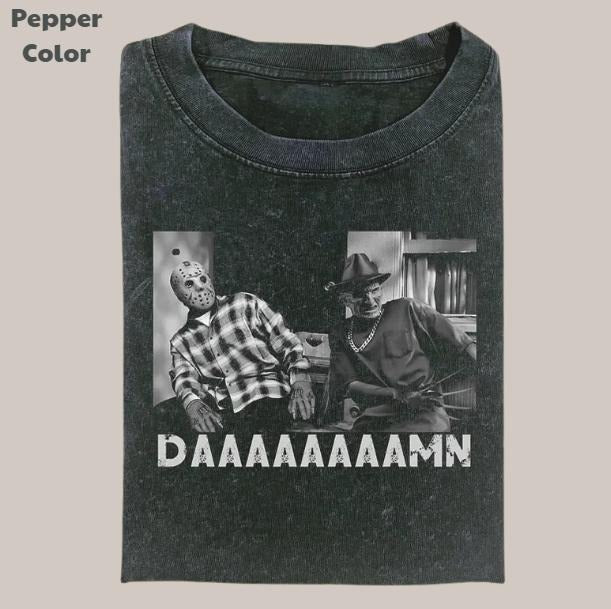 Funny Vintage Graphic Tee, Jason X Freddy T-Shirt, Horror Movie Tee, Unisex Meme Cringe Funny Dumb Shirt, Menswear...