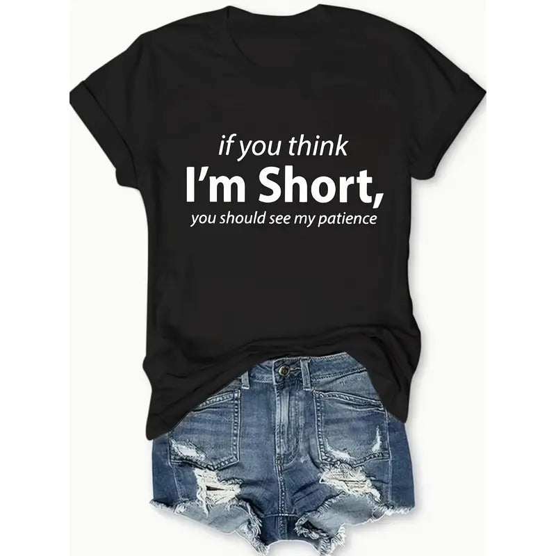 Funny Words Print Crew Neck T-Shirt, Casual Short Sleeve T-Shirt For Spring & Summer, Women'S Clothing style 02 Hoodie,...