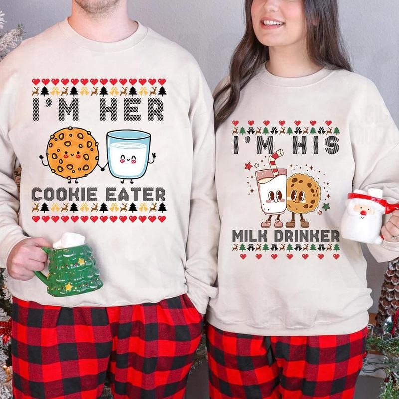 Funny matching Christmas sweaters  for couples - perfect holiday sweatshirts for Christmas parties, cozy gifts, and...