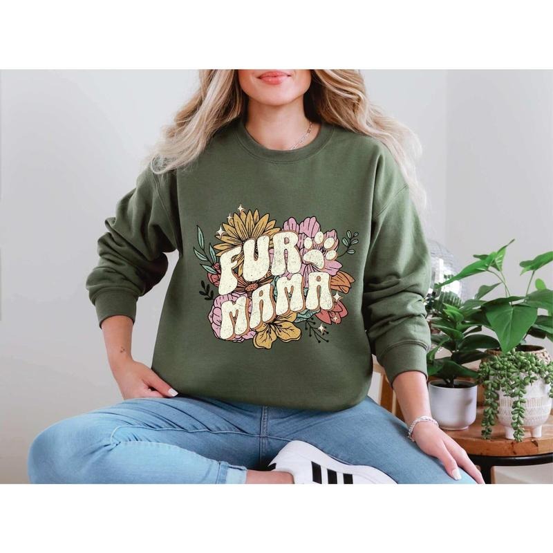Fur Mama Sweatshirt , Dog Mom Sweatshirt, Dog Mama Shirt, Cat Mama Sweatshirt, Dog Mom Hoodie | UrbanDripWear.com