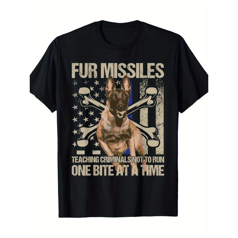 Fur Missiles Teaching Criminals Blue Line K9 Dog Unit Police T-Shirt Made in USA Hoodie, Sweatshirt | UrbanDripWear.com