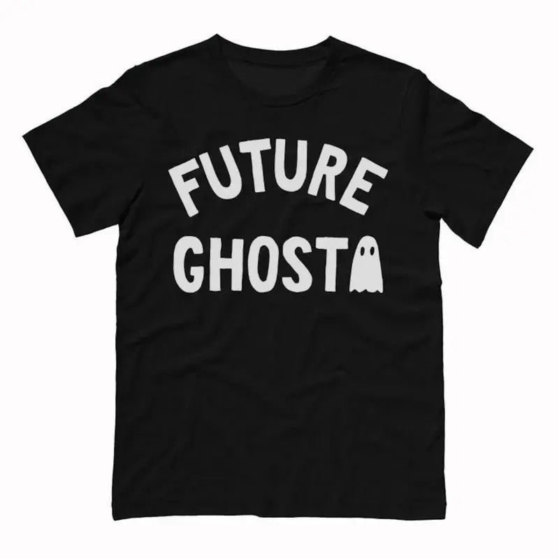 Future Ghost Black Unisex T-Shirt, Trendy Halloween Shirt, Festive, Funny Graphic Tee Hoodie, Sweatshirt | UrbanDripWear.com
