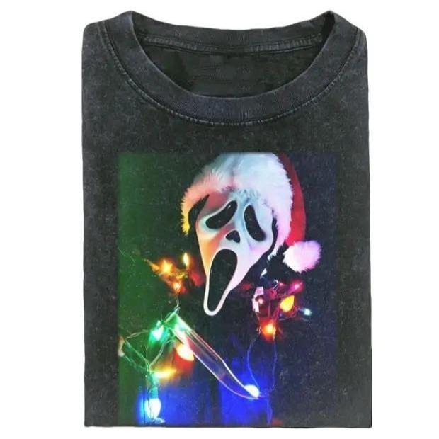 GHOSTFACE CHRISTMAS TEE, Graphic T-shirt, Y2K 90s Graphic Shirt, gift for her, him, Womenswear Top, Christmas TShirt...