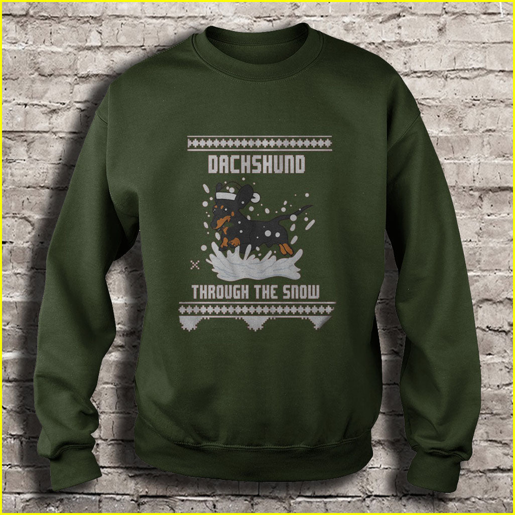 Dachshund through the snow Ugly Christmas Sweater