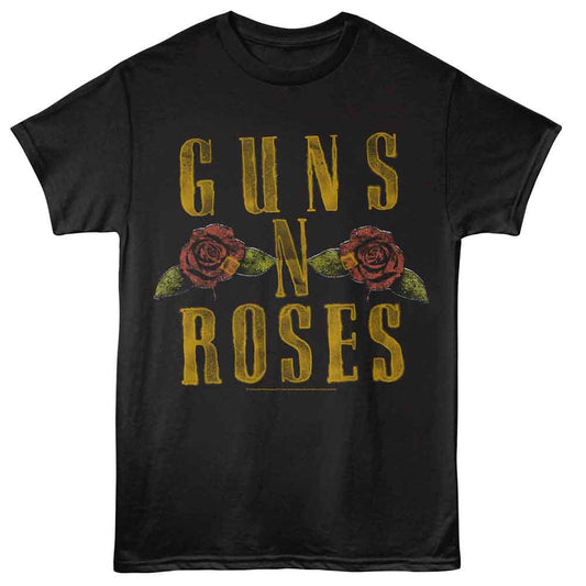 GUNS N' ROSES Eye-Catching T-Shirt, Logo and Roses