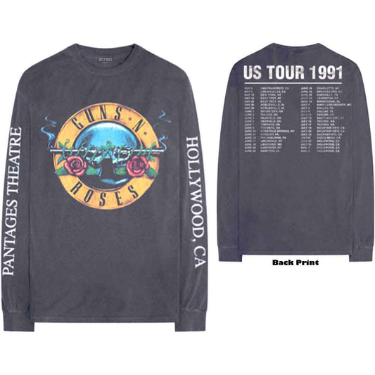 Guns N' Roses | Official Band Long Sleeve T-Shirt | Hollywood Tour (Back & Sleeve Print)