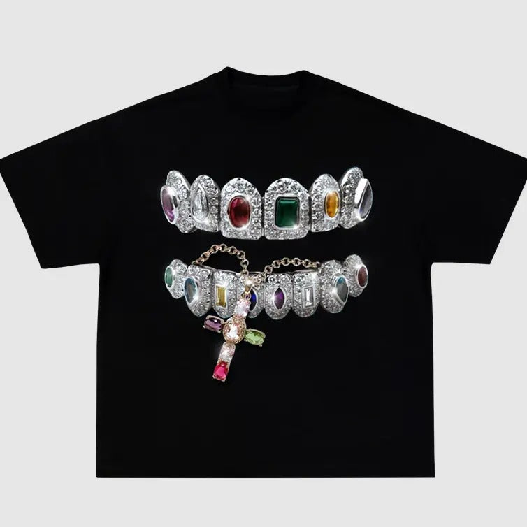 GRILLZ CROSS Chain Garment Dyed Boxy Ultra Cotton Shirt Hoodie, Sweatshirt | UrbanDripWear.com