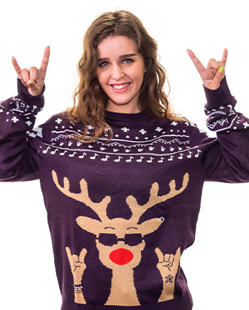 Rockin’ Rudolph Ugly Christmas Sweater Womens