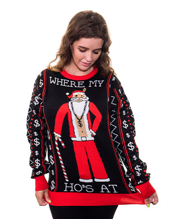 Santa’s Ho’s Ugly Christmas Sweater Women’s
